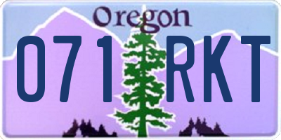 OR license plate 071RKT