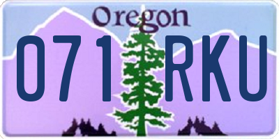 OR license plate 071RKU
