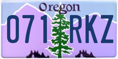OR license plate 071RKZ