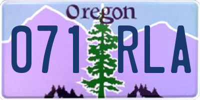 OR license plate 071RLA