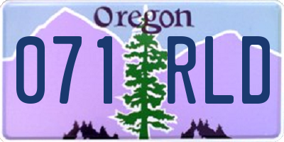 OR license plate 071RLD