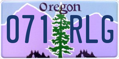 OR license plate 071RLG