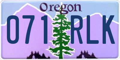 OR license plate 071RLK