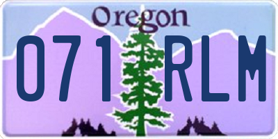 OR license plate 071RLM