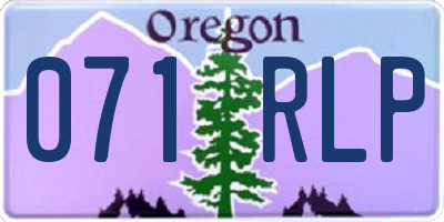OR license plate 071RLP