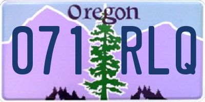 OR license plate 071RLQ