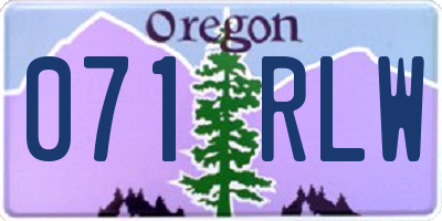 OR license plate 071RLW