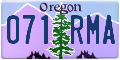 OR license plate 071RMA