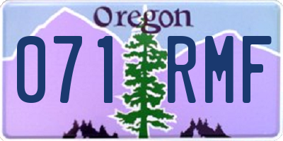 OR license plate 071RMF