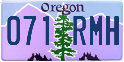 OR license plate 071RMH