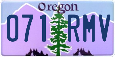 OR license plate 071RMV