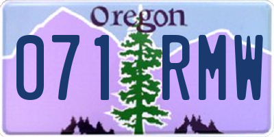 OR license plate 071RMW