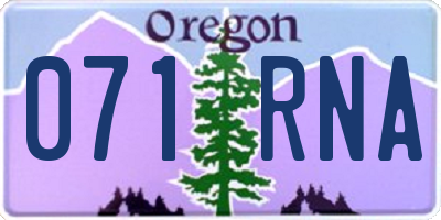 OR license plate 071RNA