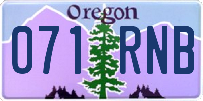 OR license plate 071RNB