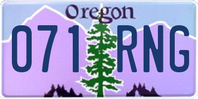 OR license plate 071RNG