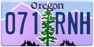 OR license plate 071RNH