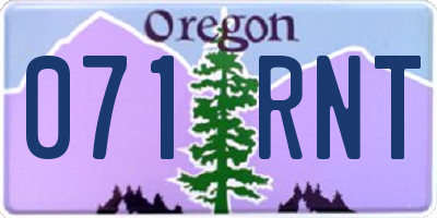 OR license plate 071RNT