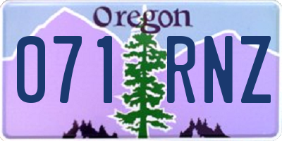 OR license plate 071RNZ
