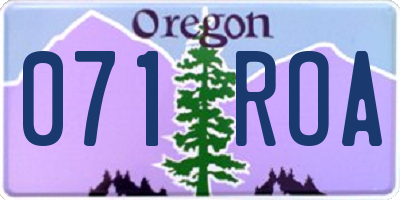 OR license plate 071ROA