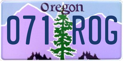 OR license plate 071ROG