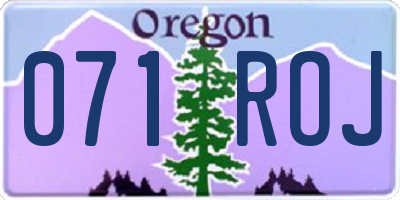 OR license plate 071ROJ