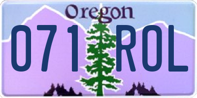 OR license plate 071ROL