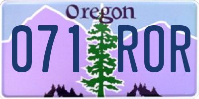 OR license plate 071ROR