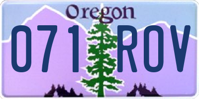 OR license plate 071ROV