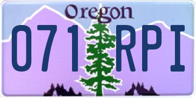 OR license plate 071RPI
