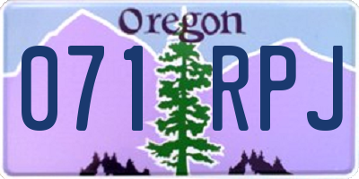 OR license plate 071RPJ