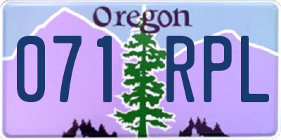OR license plate 071RPL