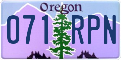 OR license plate 071RPN