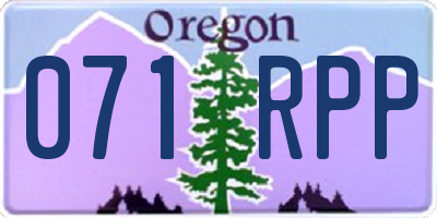 OR license plate 071RPP