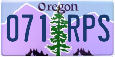 OR license plate 071RPS