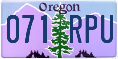 OR license plate 071RPU