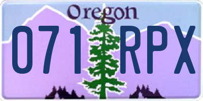 OR license plate 071RPX