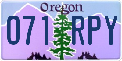 OR license plate 071RPY