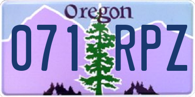 OR license plate 071RPZ