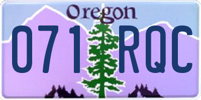 OR license plate 071RQC