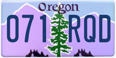 OR license plate 071RQD