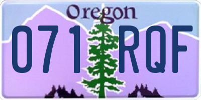 OR license plate 071RQF