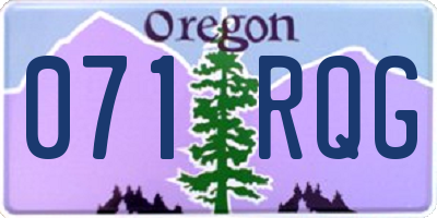 OR license plate 071RQG