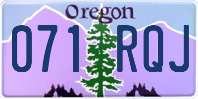 OR license plate 071RQJ