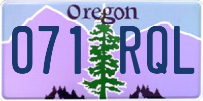 OR license plate 071RQL