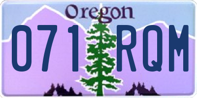 OR license plate 071RQM