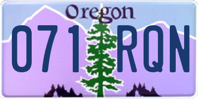 OR license plate 071RQN
