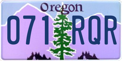 OR license plate 071RQR