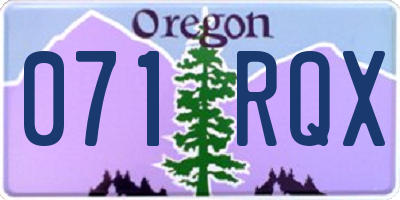 OR license plate 071RQX
