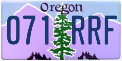 OR license plate 071RRF