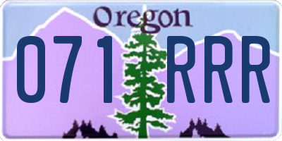 OR license plate 071RRR